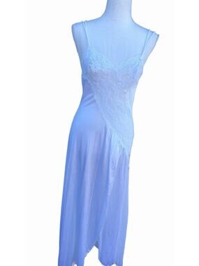 Vintage Val Mode White Nightgown S Bridal Lace Nylon Long Gown USA